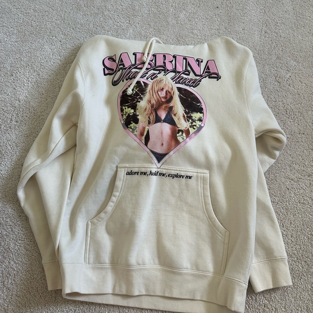 Sabrina Carpenter Cream Graphic Hoodie